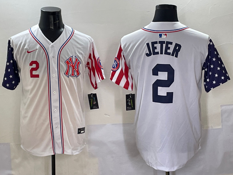 Men 2025 MLB New York Yankees 2 Jeter white jersey style 2
